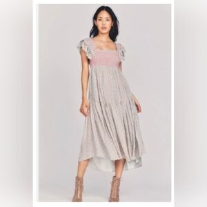 LoveShackFancy Burnley Midi Dress In Confetti Mix Sz S